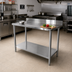 Thumbnail image #2 for Thunder Group 24 x 60-Inch Stainless Steel Work Table with 4-Inch Backsplash and Undershelf
