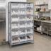 Thumbnail image #2 for Quantum Heavy-Duty Wire Shelving Unit with 8 Shelves and 21 Clear Bins