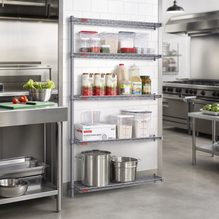 Product image #2 for Eagle Valu-Master 4-Tier Add-On Wire Shelving Unit, 24 x 18 x 63 Inches, Pewter Gray Epoxy Finish