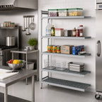 Thumbnail image #2 for Fermod Fermostock 5R38A83-E 5-Tier Perforated Polymer Shelving Unit Add-On, 38W x 14D x 83H, Gray