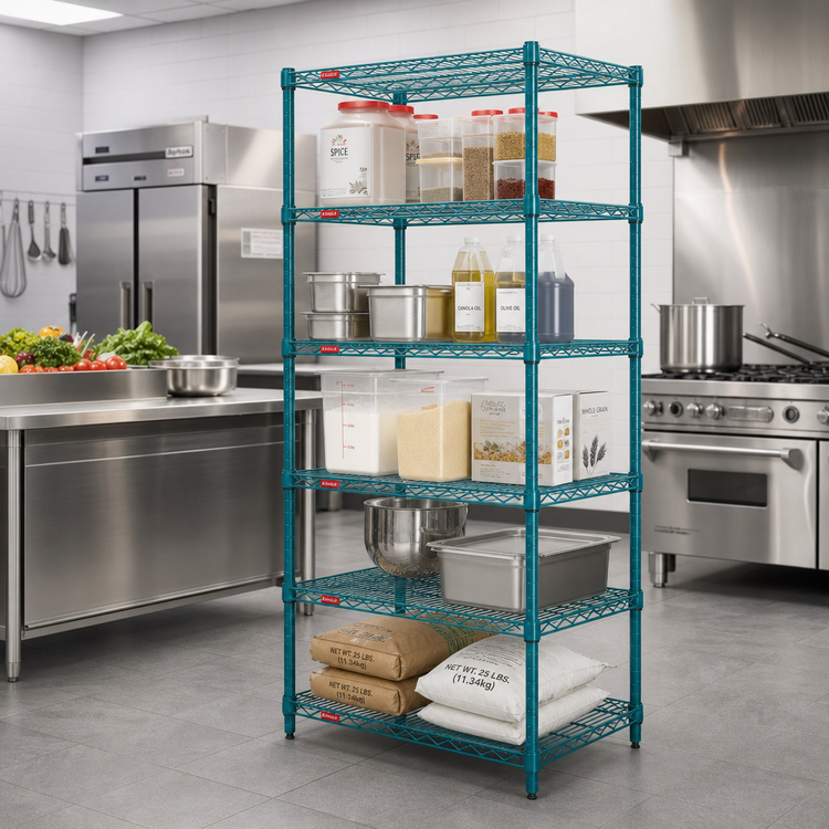 Product image #2 for EagleGard 5-Tier Starter Wire Shelving Unit, 24 x 24 x 74 Inches, Hybrid Epoxy Finish