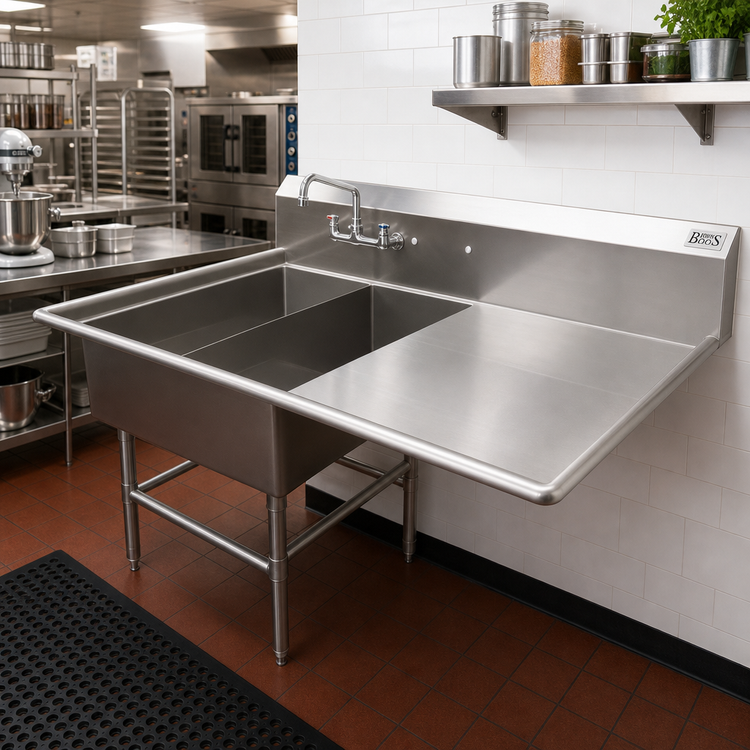 Product image #2 for John Boos Pro-Bowl 2-Compartment Platter Sink with Right-Hand Drainboard