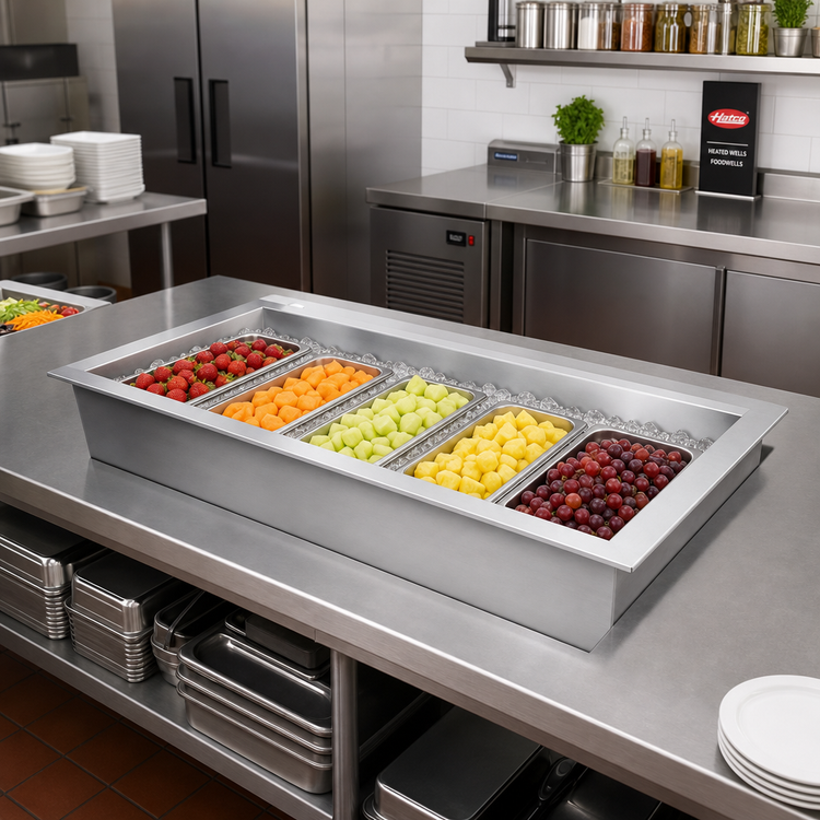 Product image #2 for Hatco IWB-5 Drop-In Iced Cold Food Well, 5-Pan, Insulated Stainless Steel