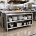 Thumbnail image #2 for John Boos 48-Inch x 15-Inch Open Front Dish Storage Cabinet with Open Base