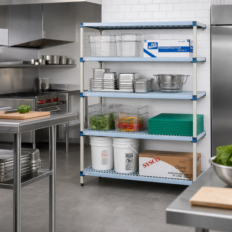 Product image #2 for MetroMax Q 4-Shelf Add-On Polymer Shelving Unit, 42 Inch W x 21 Inch D x 63 Inch H