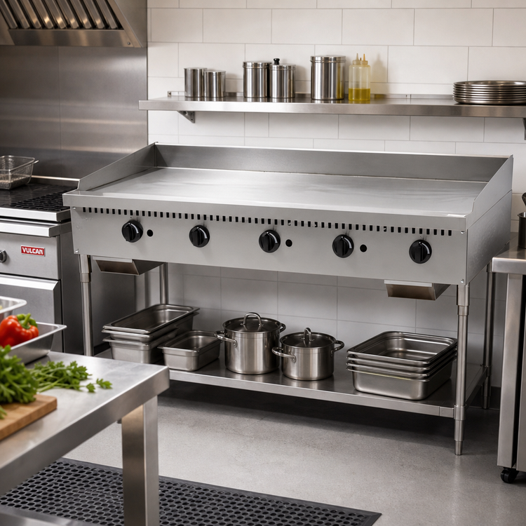 Product image #2 for Serv-Ware 60-Inch Manual Natural Gas Commercial Griddle with 5 Burners