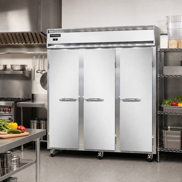 Product image #2 for Continental Refrigerator 3FNSS Three-Section Full-Height Solid Door Reach-In Freezer