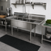Thumbnail image #2 for Sapphire Manufacturing 3-Compartment 304 Stainless Steel Sink with Left and Right Drainboards, 90 Inch W x 26-1/2 Inch D x 44-1/4 Inch H