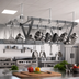 Thumbnail image #2 for Eagle Group 88-Inch Wide Triple-Bar Stainless Steel Ceiling-Mounted Pot Rack
