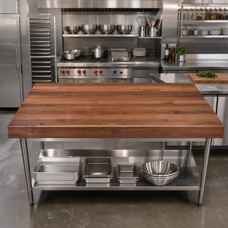 Product image #2 for Boos Block Full-Length Edge-Grain American Black Walnut Kitchen Countertop, 84 x 36 x 3 Inches, Varnique Finish