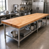 Thumbnail image #2 for John Boos Northern Hard Rock Maple Edge Grain Wood Work Table Top, 132 x 30 x 2-1/4 Inches