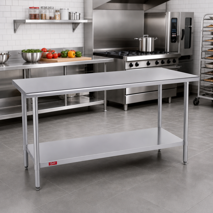 Product image #2 for Duke 60-Inch Stainless Steel Work Table with Undershelf, 24-Inch Deep, Flat Top