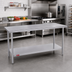Thumbnail image #2 for Duke 60-Inch Stainless Steel Work Table with Undershelf, 24-Inch Deep, Flat Top