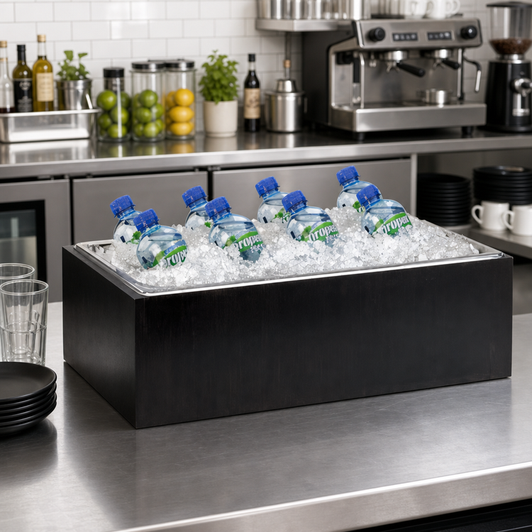 Product image #2 for Cal-Mil Midnight Bamboo 12 x 20 x 6-1/2-Inch Rectangular Complete Ice Housing with Removable Polycarbonate Pan