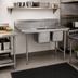 Thumbnail image #2 for Eagle Group 414 Series 2-Compartment Floor Model Stainless Steel Sink with 24-Inch Left Drainboard