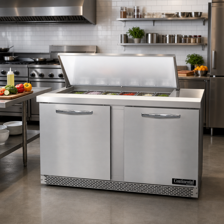 Product image #2 for Continental Refrigerator D60N18M-FB Designer Line 60" Mighty Top Front Breathing Sandwich Unit