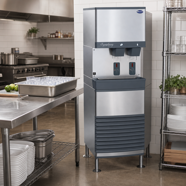 Product image #2 for Symphony Plus 25FB414A-S Freestanding Ice and Water Dispenser with Air-Cooled 425 lb. Chewblet Ice Machine