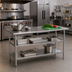 Thumbnail image #3 for 18-Gauge Stainless Steel Work Table with 2 Undershelves, 60 x 24 Inches