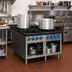 Thumbnail image #2 for Comstock-Castle 36-Inch Floor Model Gas Stock Pot Range with Open Front Cabinet Base, 4 Burners, 440,000 BTU