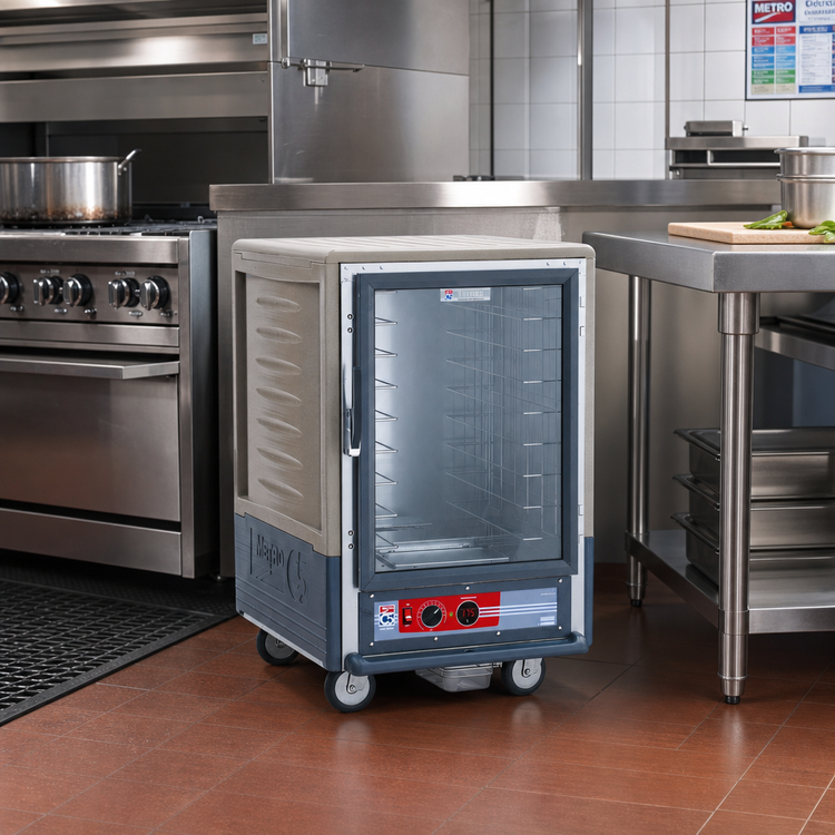 Product image #2 for Metro C5 3 Series Half-Height Low-Watt Heated Holding Cabinet with Clear Door, Gray Insulation Armour