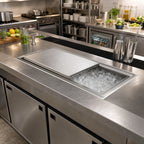 Thumbnail image #2 for Klinger's Trading DIB1836-8C Drop-In Stainless Steel Ice Bin with 8-Circuit Cold Plate and Sliding Cover