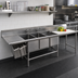 Thumbnail image #2 for Spec-Master FNP Series Three-Compartment Prep Sink with Right Prep Area and Left Drainboard