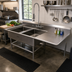 Thumbnail image #2 for John Boos Pro-Bowl 2-Compartment Stainless Steel Sink with Right Drainboard, 74-3/16 Inch W x 33-1/2 Inch D
