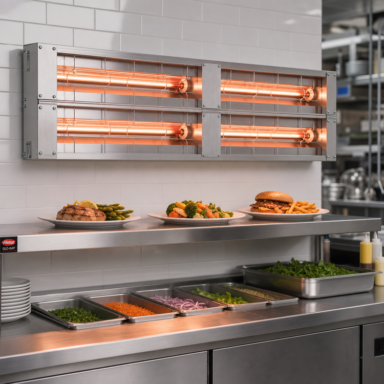 Product image #2 for Hatco Glo-Ray® 30-Inch Double Lighted Infrared Strip Heater, Aluminum, 1.44 kW