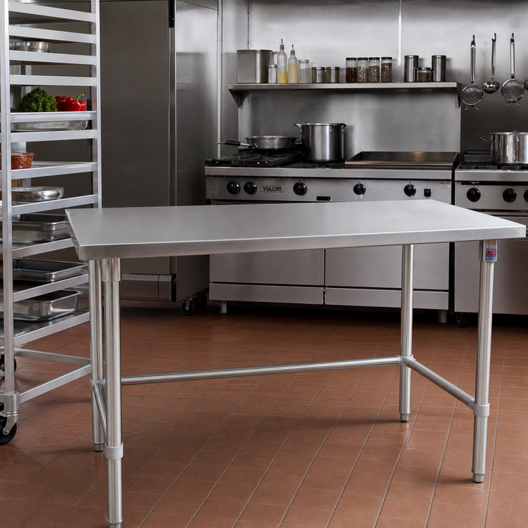Product image #2 for John Boos Stallion 72-inch x 30-inch 16-Gauge Stainless Steel Flat Top Work Table