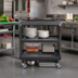 Thumbnail image #3 for Cambro Service Cart PRO Small Open-Side 3-Shelf Polyethylene Bus Cart, Black