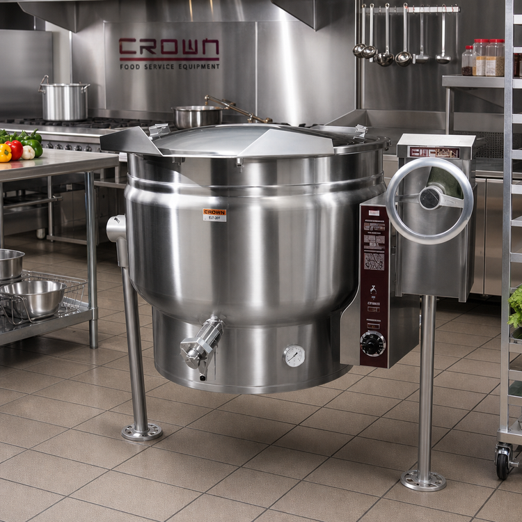 Product image #2 for Crown ELT-20F Electric Full-Jacket Tilting Steam Kettle, 20 Gallon