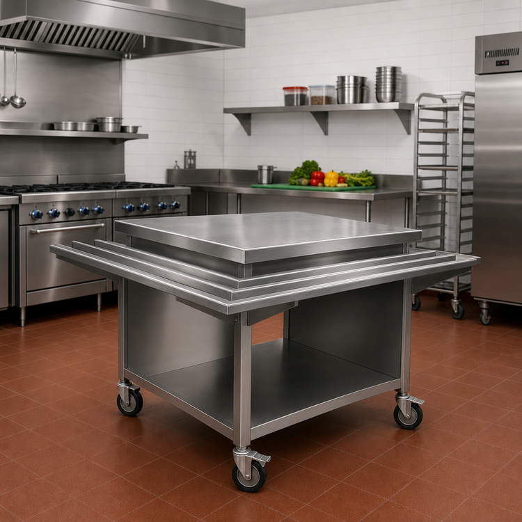Product image #2 for Eagle Group Director's Choice Outside Mitered Corner Transition Unit with Stainless Steel Top and Open Base