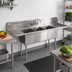 Thumbnail image #2 for John Boos E-Series 3-Compartment Stainless Steel Sink with Dual 18-Inch Drainboards and 18