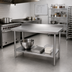 Thumbnail image #2 for Mixrite 48 Inch x 24 Inch Stainless Steel Work Table with 2 Inch Rear Edge Up and Adjustable Undershelf