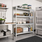 Thumbnail image #2 for Fermod Fermostock 4R47A83-CE 4-Tier Polymer Shelving Corner Expansion Unit, 47W x 14D x 83H, Gray, 800 lb. Capacity per Shelf