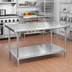 Thumbnail image #2 for John Boos 72 x 48 Inch Stainless Steel Top Work Table with Fixed Undershelf