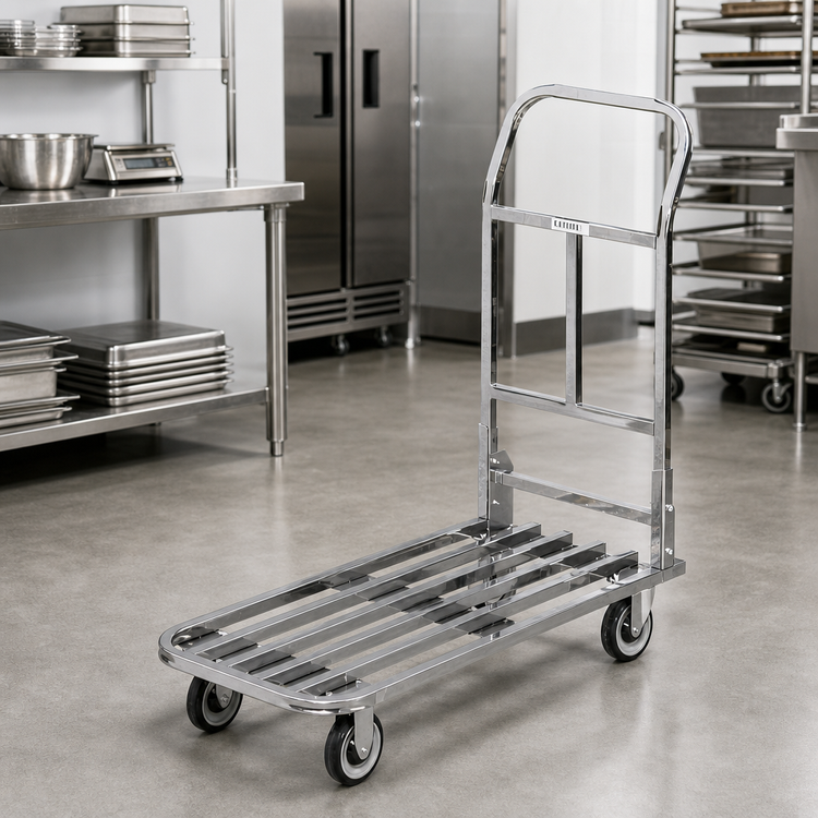 Product image #3 for Channel Chrome Stocking Truck with 18 x 37 Inch Tubular Deck