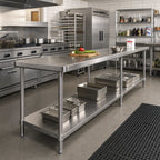 Thumbnail image #2 for John Boos SSK8-30144 144"W x 30"D Stainless Steel Work Table Undershelf, 18-Gauge 300 Series, NSF
