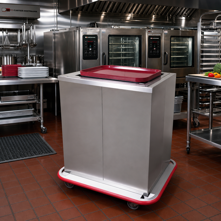 Product image #2 for Carter-Hoffmann 2-Stack Enclosed Mobile Tray Dispenser for 15 x 20 Trays, Stainless Steel