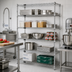 Thumbnail image #2 for Quantum Stationary Wire Shelving Starter Kit, 60-Inch W x 14-Inch D x 74-Inch H, 5 Shelves, 304 Stainless Steel