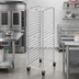 Thumbnail image #2 for Channel Manufacturing Economy Series All-Welded Aluminum Side-Load Bun Pan Rack with 5-Inch Swivel Stem Casters