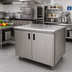 Thumbnail image #2 for Advance Tabco Special Value Economy Enclosed Work Table with Cabinet Base and Hinged Doors, 60 x 30 Inches, 16 Gauge 304 Stainless Steel Top