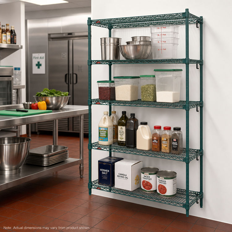 Product image #3 for Metro Super Erecta Super Adjustable Add-On Wire Shelving Unit, 36 x 18 x 63 Inches, 4 Shelves, Metroseal 3 Epoxy-Coated Green