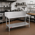 Thumbnail image #2 for Duke 84-Inch x 24-Inch Stainless Steel Work Table with 10-Inch Marine Edge Riser and Undershelf