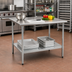 Thumbnail image #2 for BlendPort Deluxe Series 30 x 30 Square Flat Top Stainless Steel Work Table with Adjustable Galvanized Undershelf