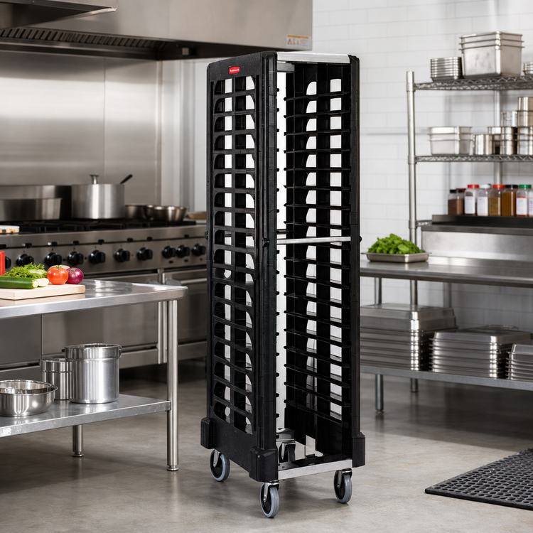 Product image #2 for Rubbermaid Commercial Max System 18-Slot End-Load Full-Size Insert Pan Rack with Casters