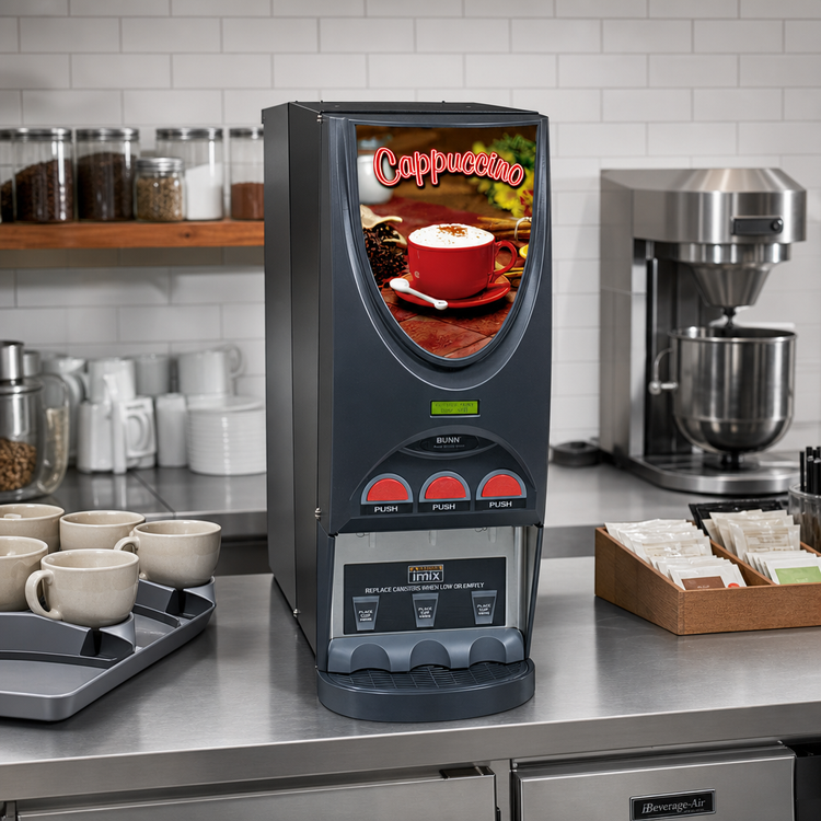 Product image #2 for BUNN iMIX-3 Powder-Based Hot Beverage Dispenser with 3 8-Lb Hoppers