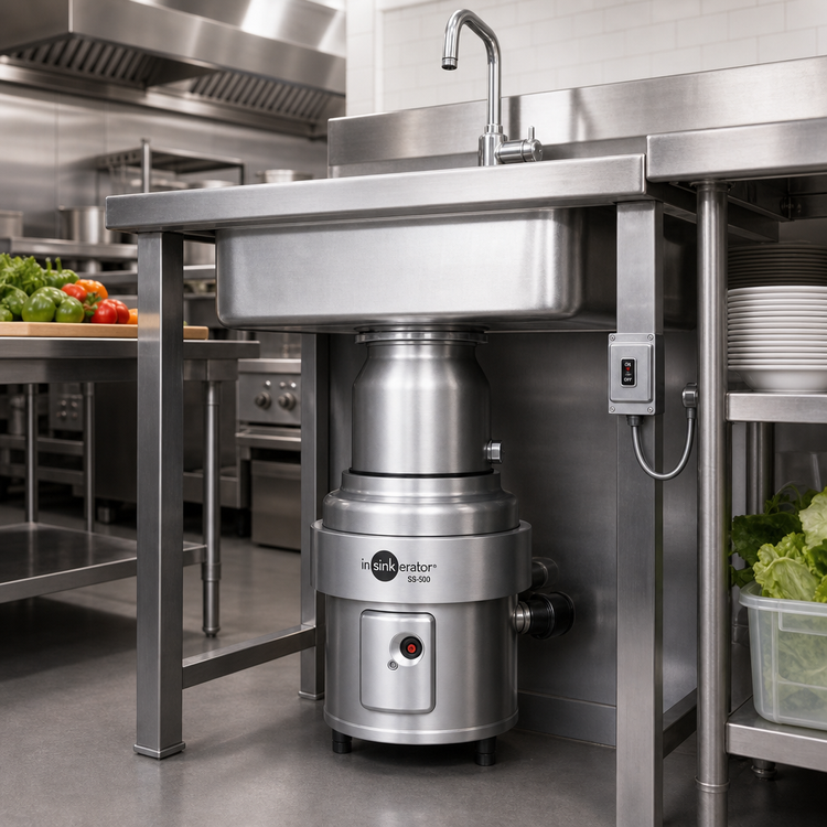 Product image #2 for InSinkErator SS-500 Commercial Complete 5 HP Food Waste Disposer Package with 12-Inch Bowl Assembly, 6-5/8-Inch Inlet, and Manual Switch