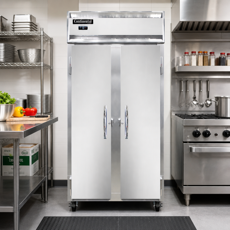 Product image #2 for Continental Refrigerator 2FSENSS Slim Line Two-Section Full-Height Solid Door Reach-In Freezer, Standard Depth