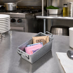 Thumbnail image #2 for American Metalcraft GSP35 Sugar Packet Holder, Galvanized Steel, Silver, with Handles, 5 x 3 x 2 Inches Case of 48